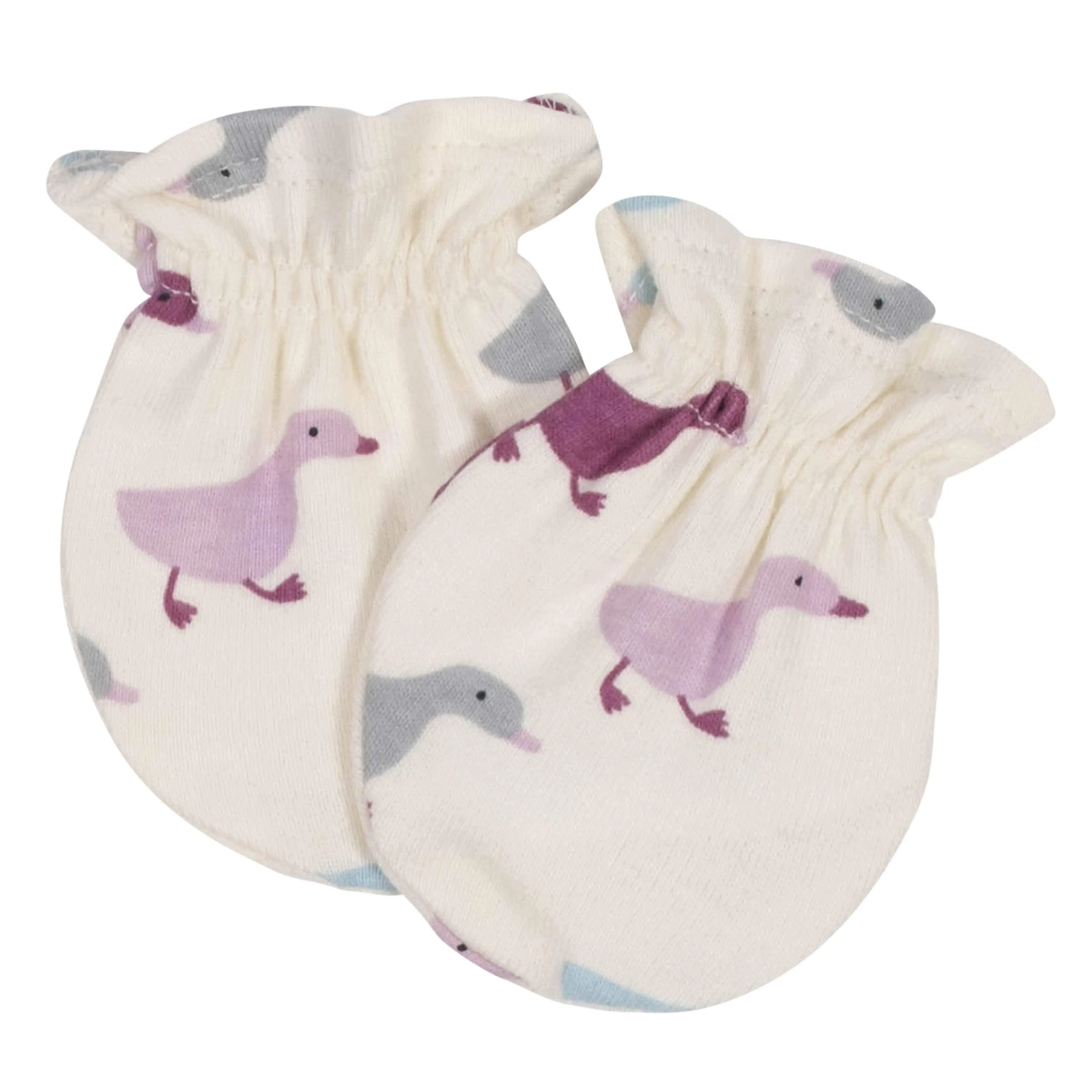 4-Pack Baby Girls Ducklings No Scratch Mittens