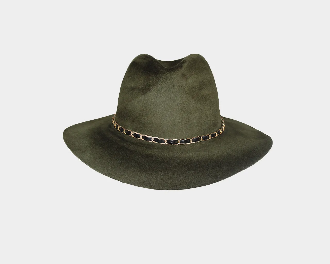 44 Hunter Green Wool Panama Style Hat - The Bond Street