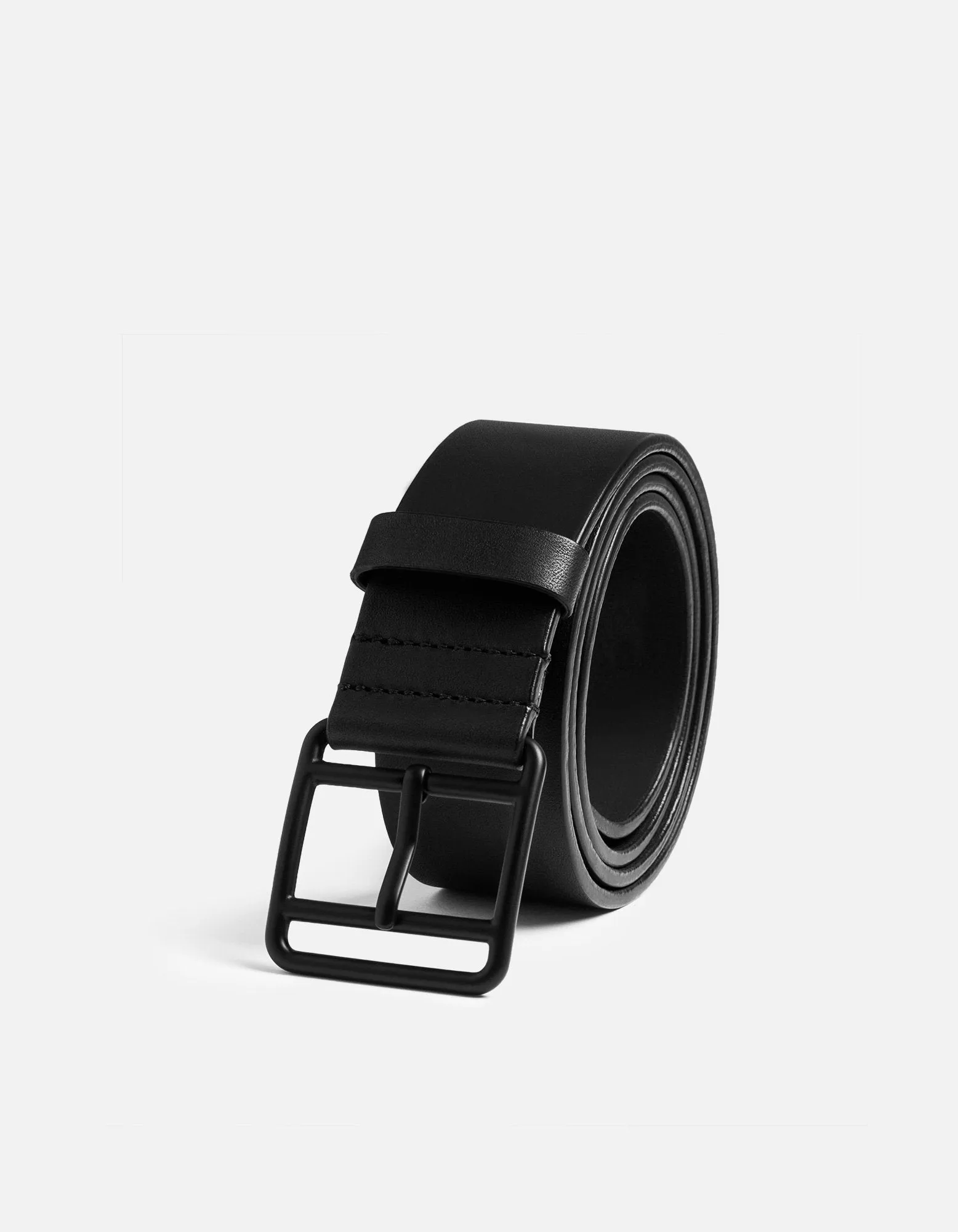 Black Leather Belt, Noir Buckle