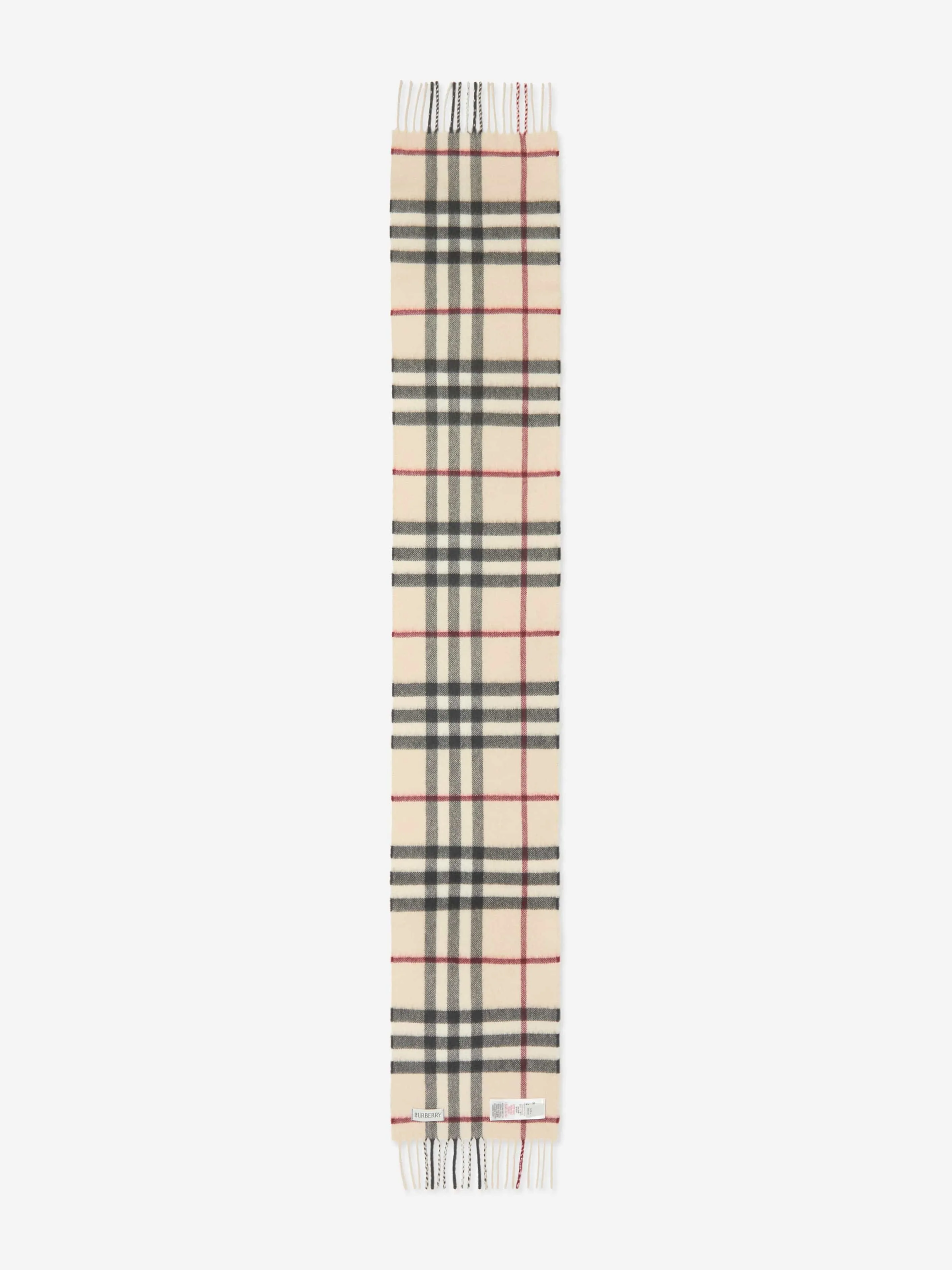 Burberry Kids Heritage Check Cashmere Scarf in Beige