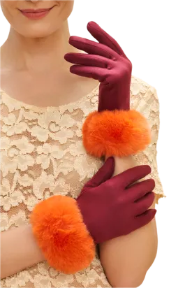 Burgundy & Tangerina Bettina Gloves