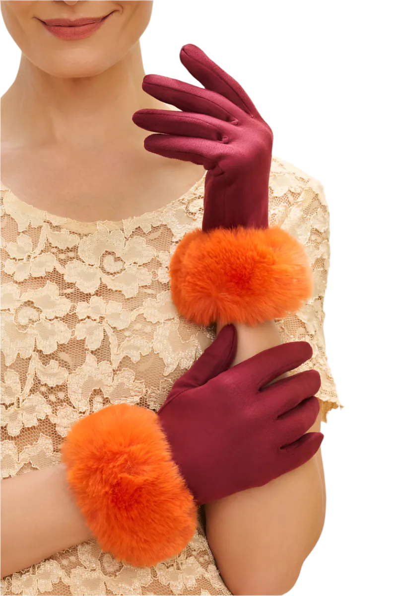 Burgundy & Tangerina Bettina Gloves