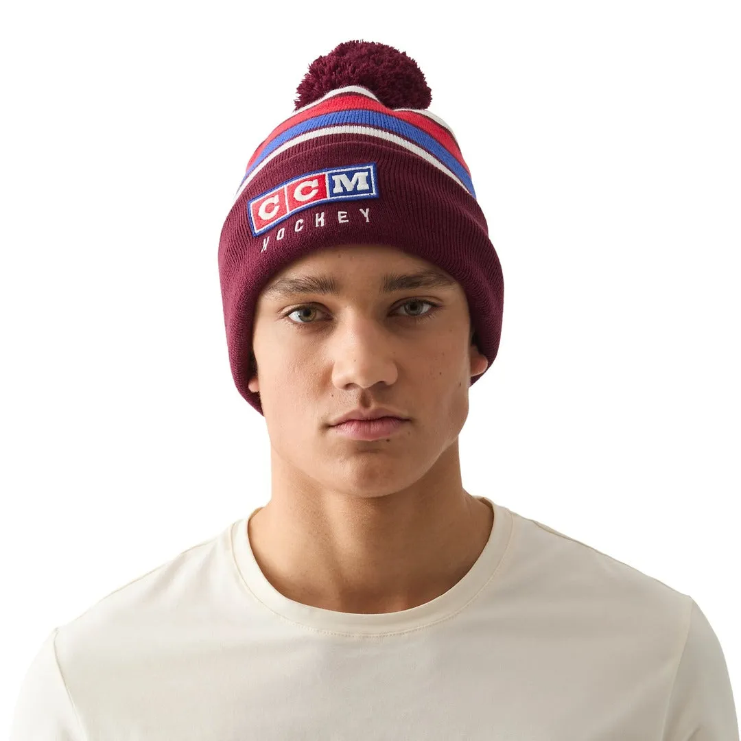 CCM Men's Vintage Pom Knit Toque Acai