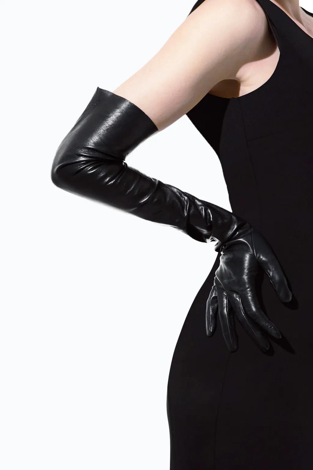 Classic long opera leather gloves