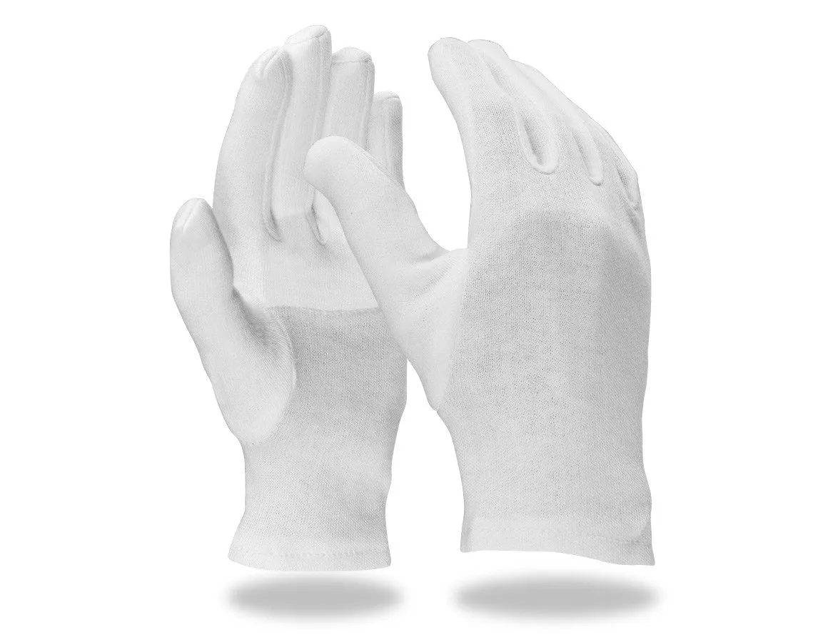 Cotton fourchette gloves, reinforced, pack of 12