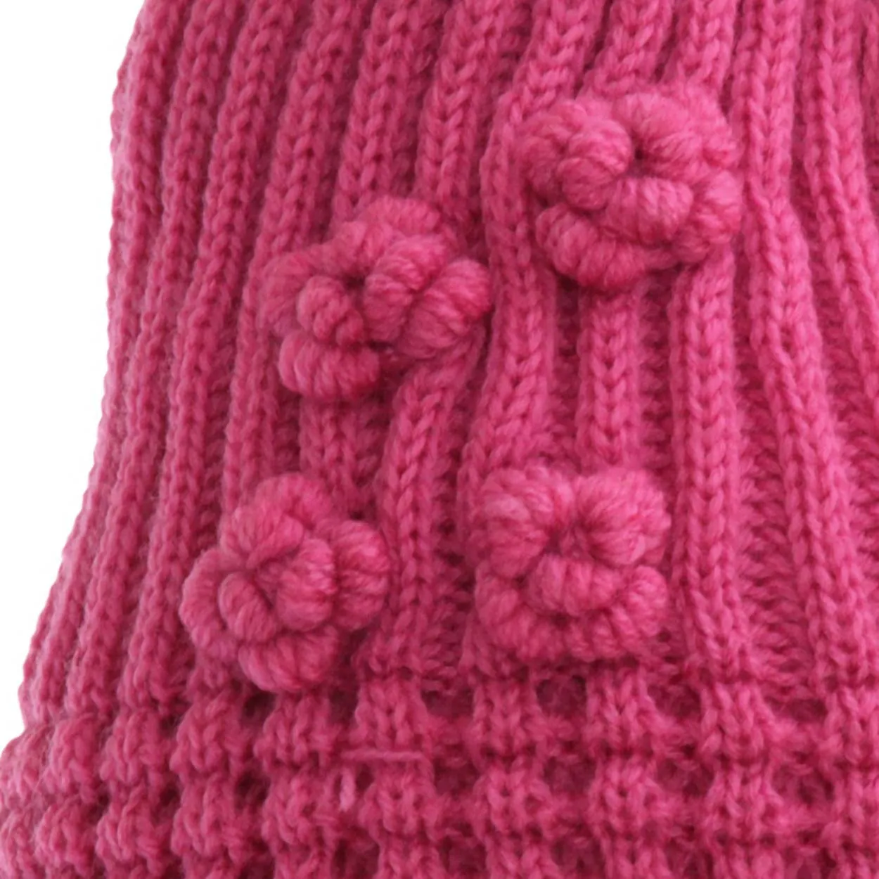 FLOSO Ladies/Womens Winter Ribbed Beanie Hat With Floral Pattern