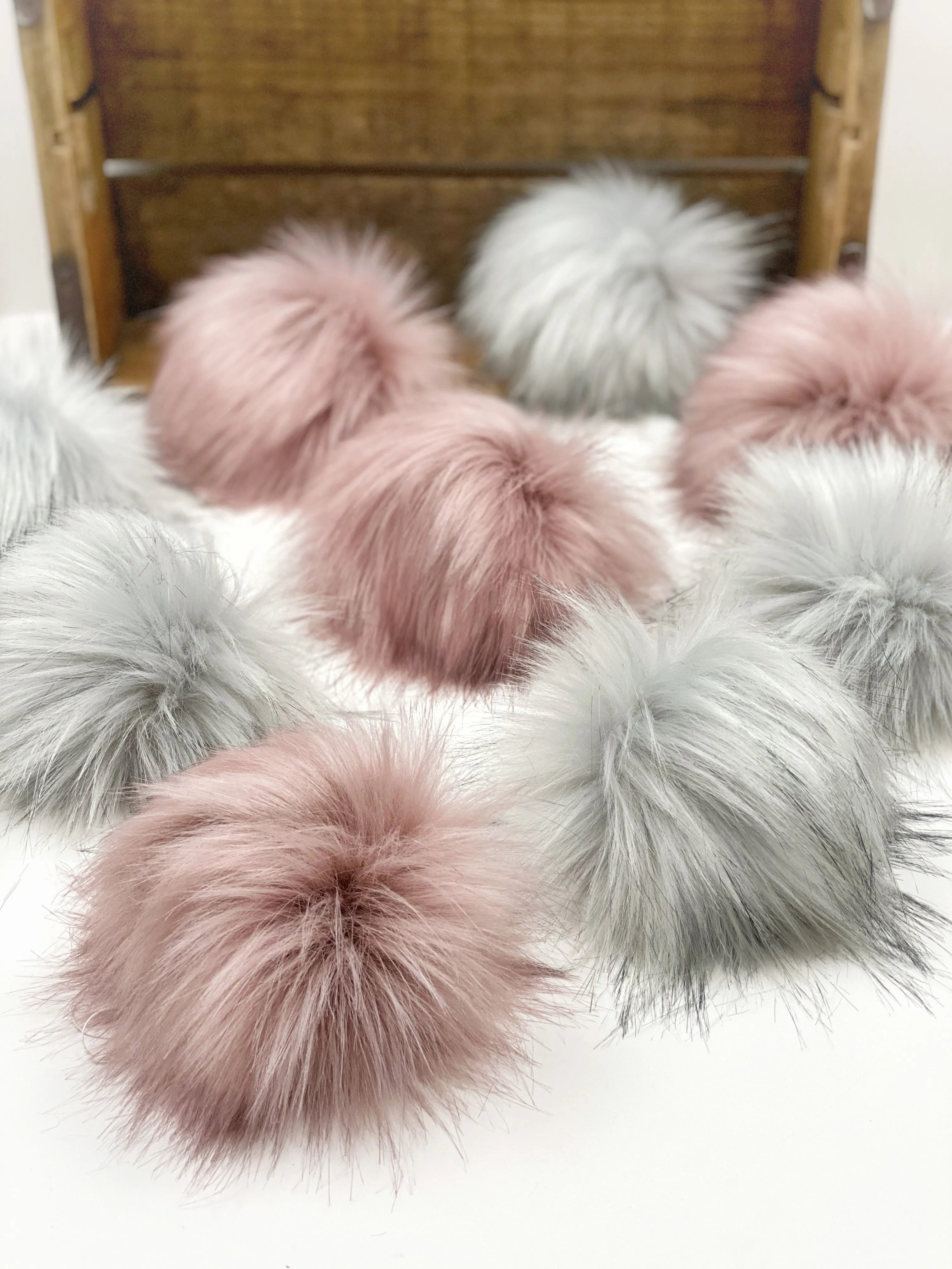 Limestone Faux Fur Pom Pom