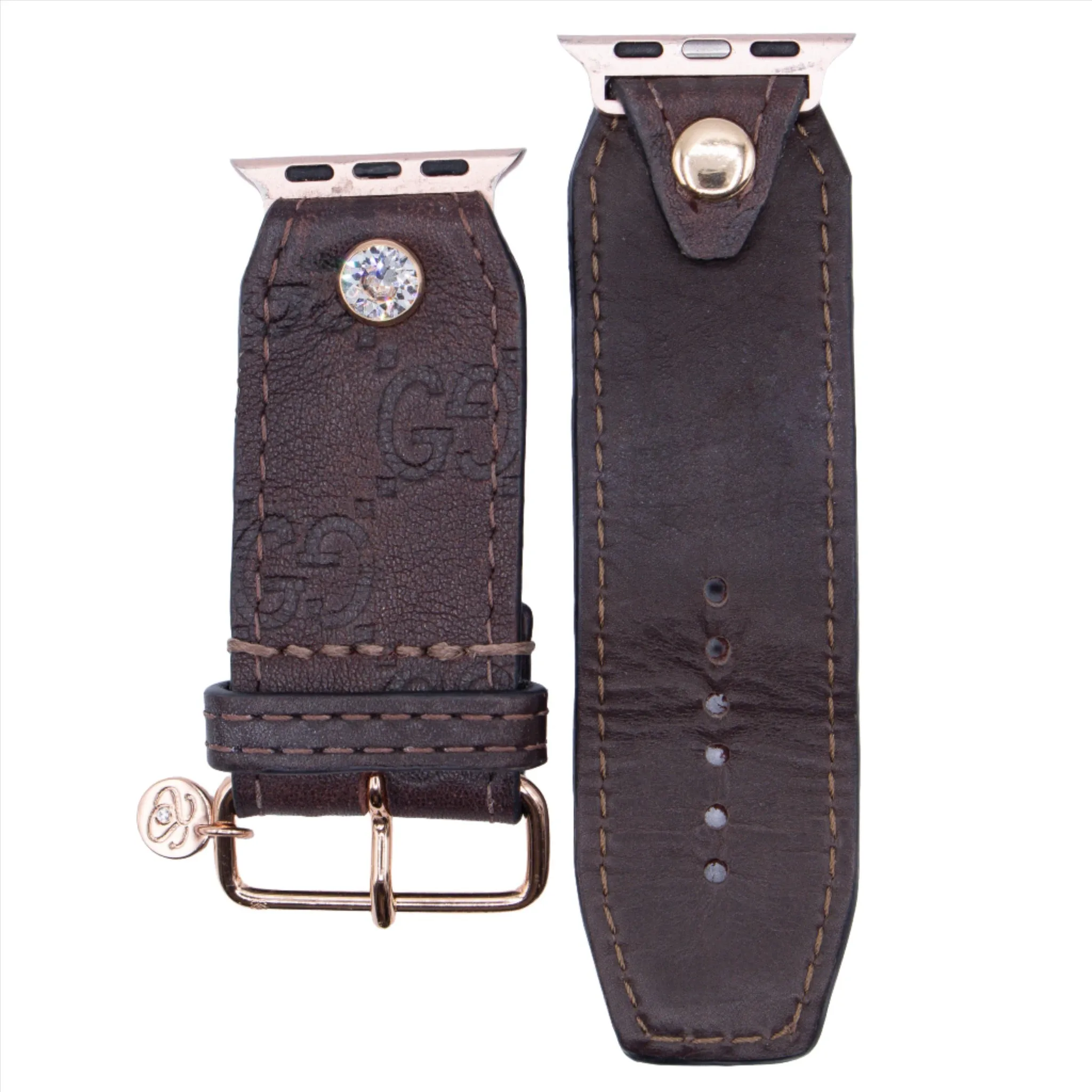 Limited Edition - Upcycled Mocha Saddle Guccissima Sivella Watchband