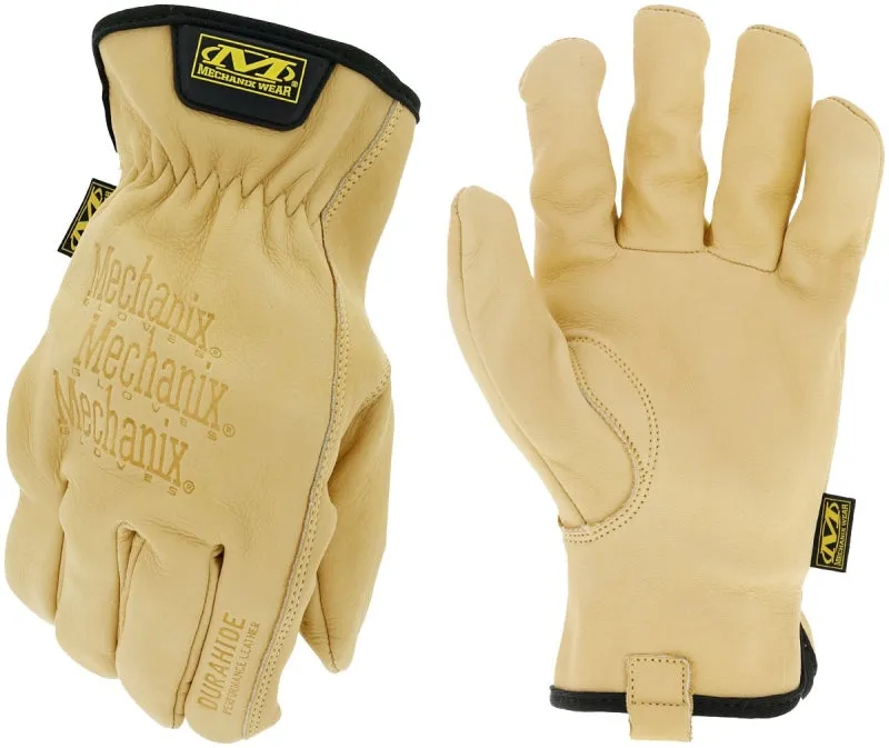 Mechanix Wear LDCW-75-010 Gloves, L, 10 in L, Keystone Thumb, Elastic Cuff, Leather, Tan