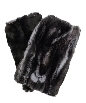 Men's Fingerless Gloves in Marble Dune Faux Furs - Reversible Too