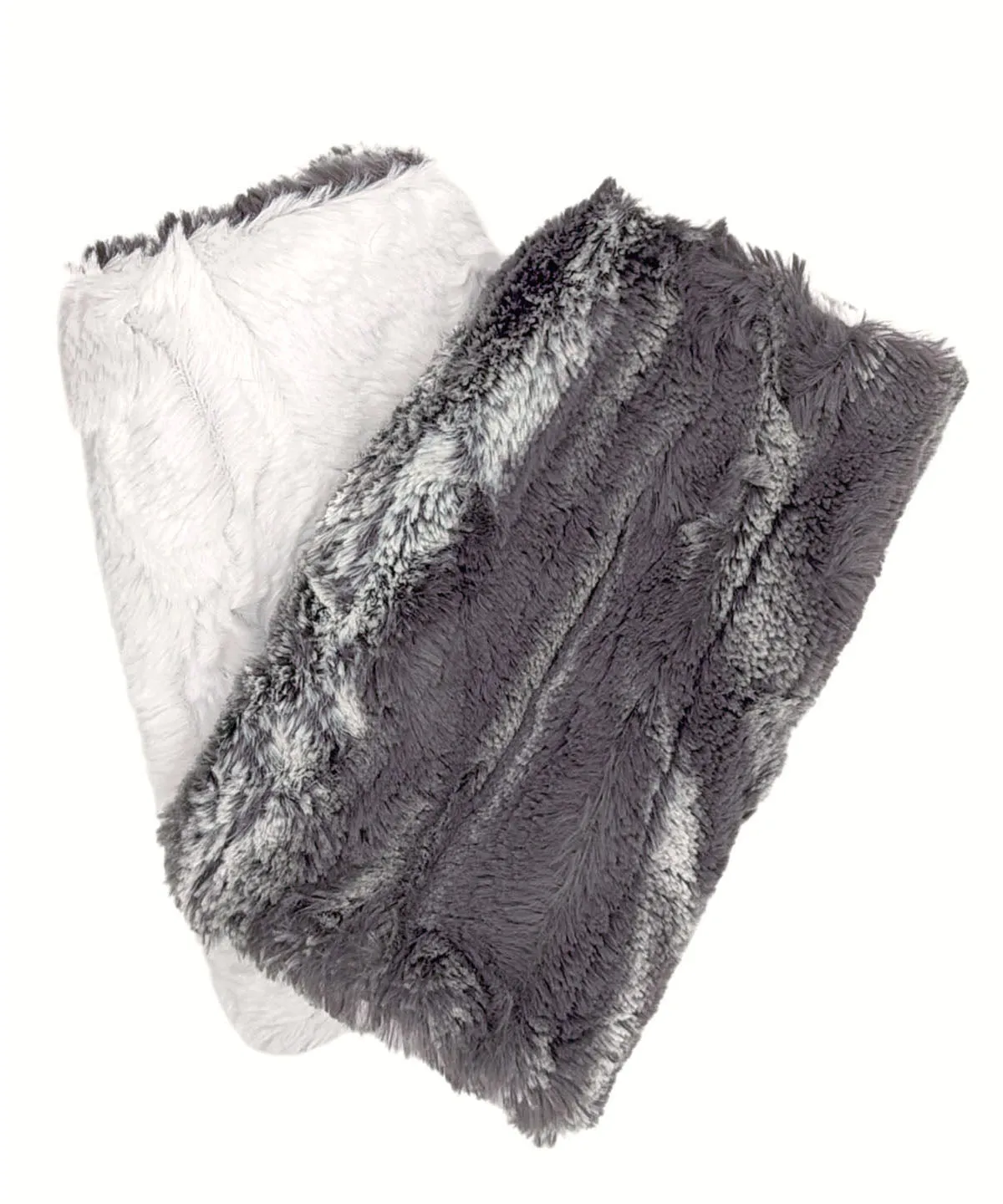 Men's Fingerless Gloves in Marble Dune Faux Furs - Reversible Too