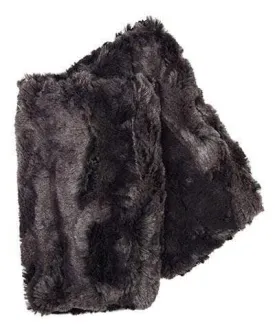 Men's Fingerless / Texting Gloves, Reversible - Luxury Faux Fur in Espresso Bean