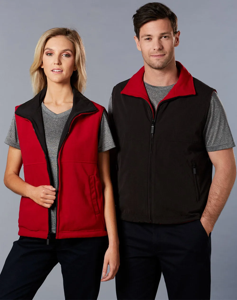 [PF04A] Unisex Reversible Polar Fleece Vest