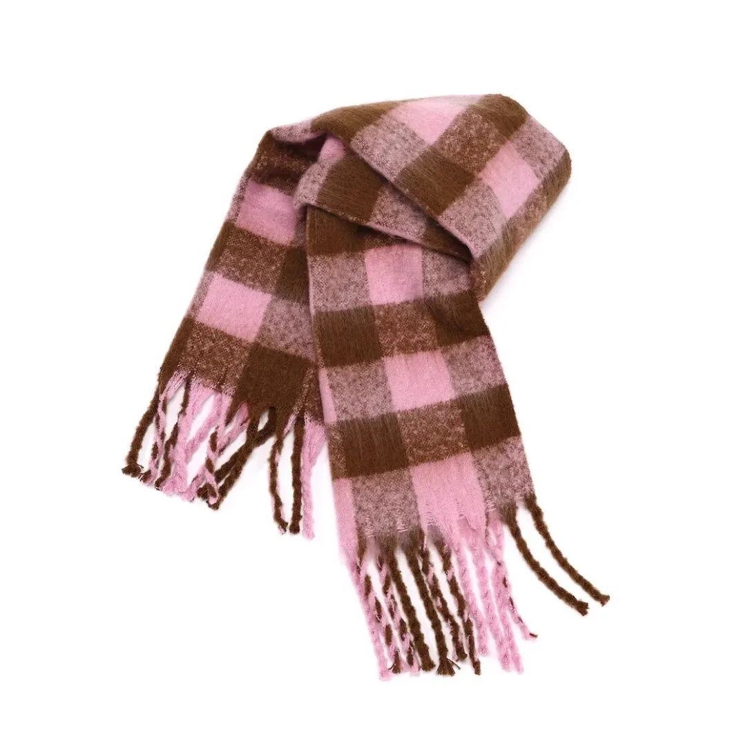 Pink Plaid Scarf