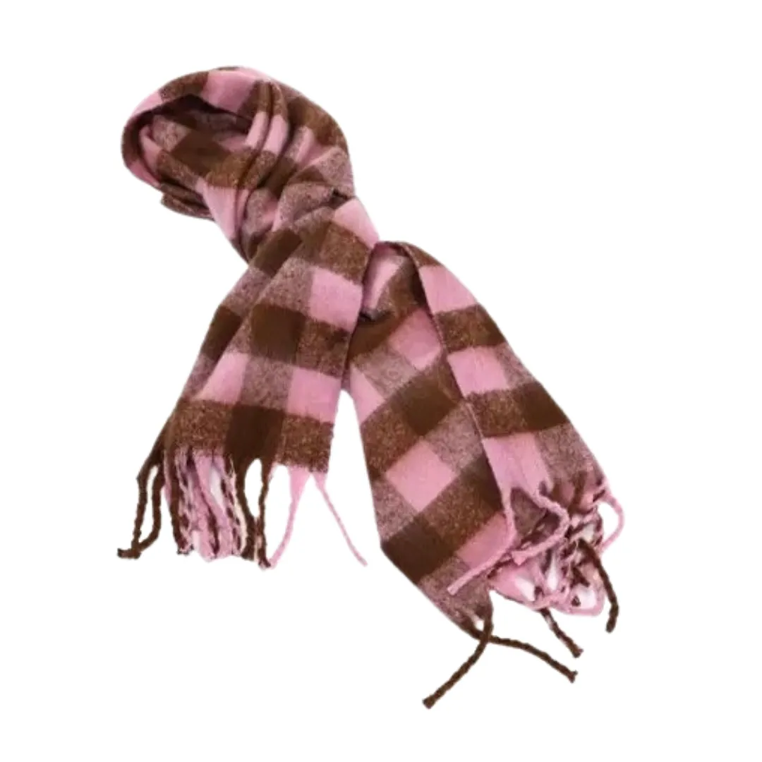 Pink Plaid Scarf