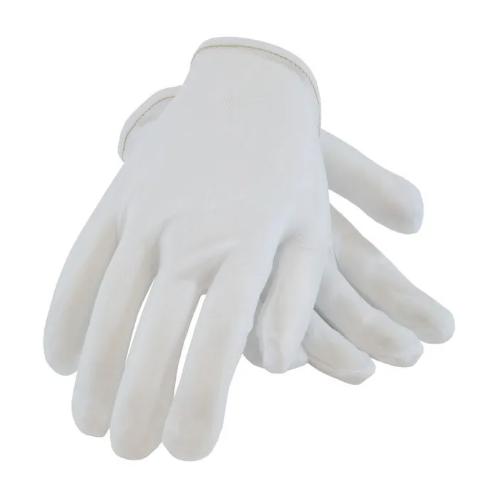 PIP 98-740 CleanTeam Mens 40 Denier Tricot Inspection Glove with Rolled Hem Cuff, White, Box of 12