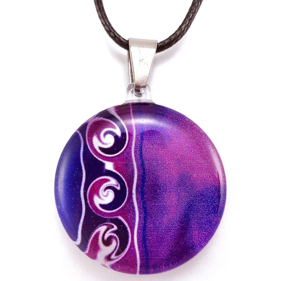 Purple 3 Waves Pendant