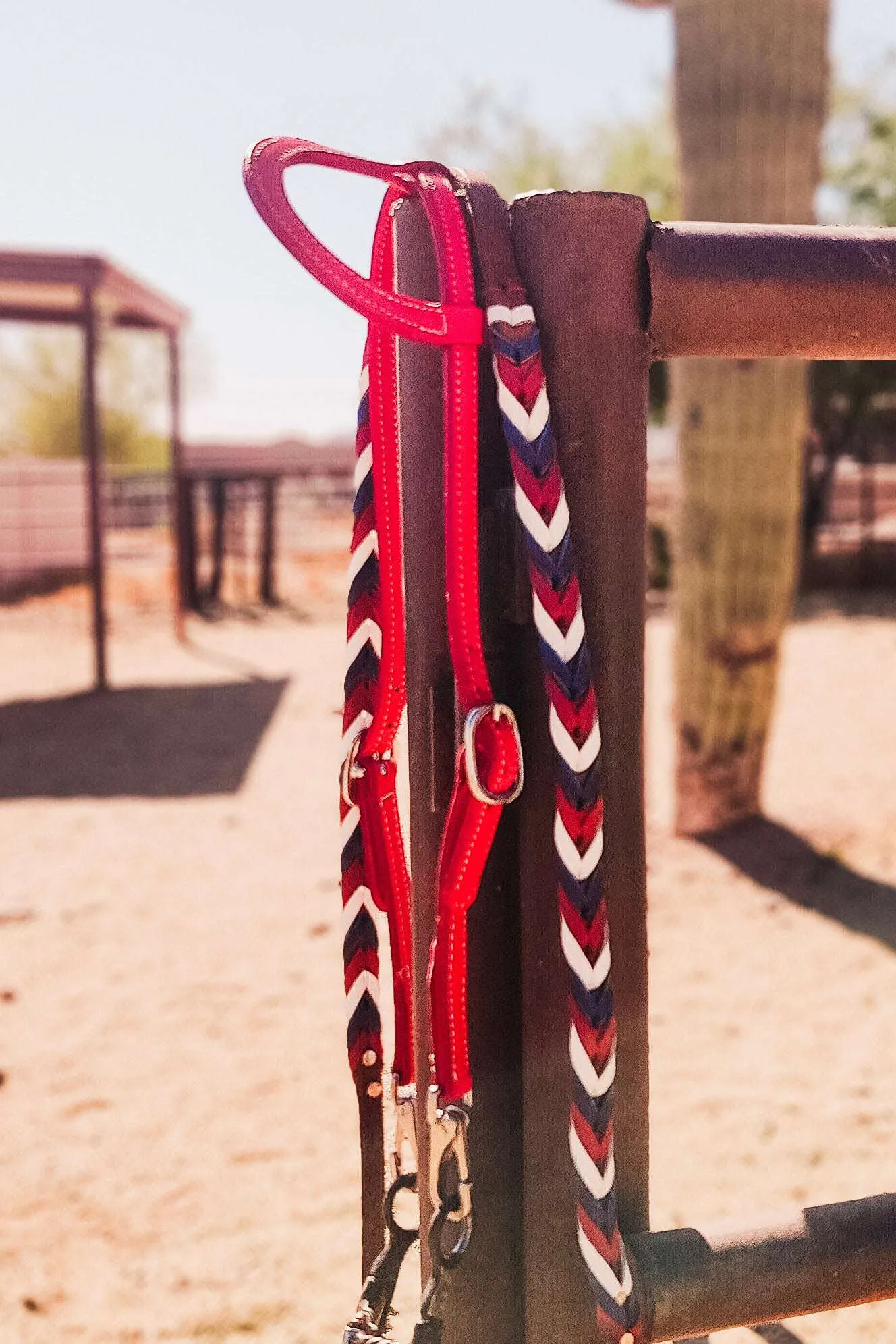 Red Leather Quick Change Working Headstall