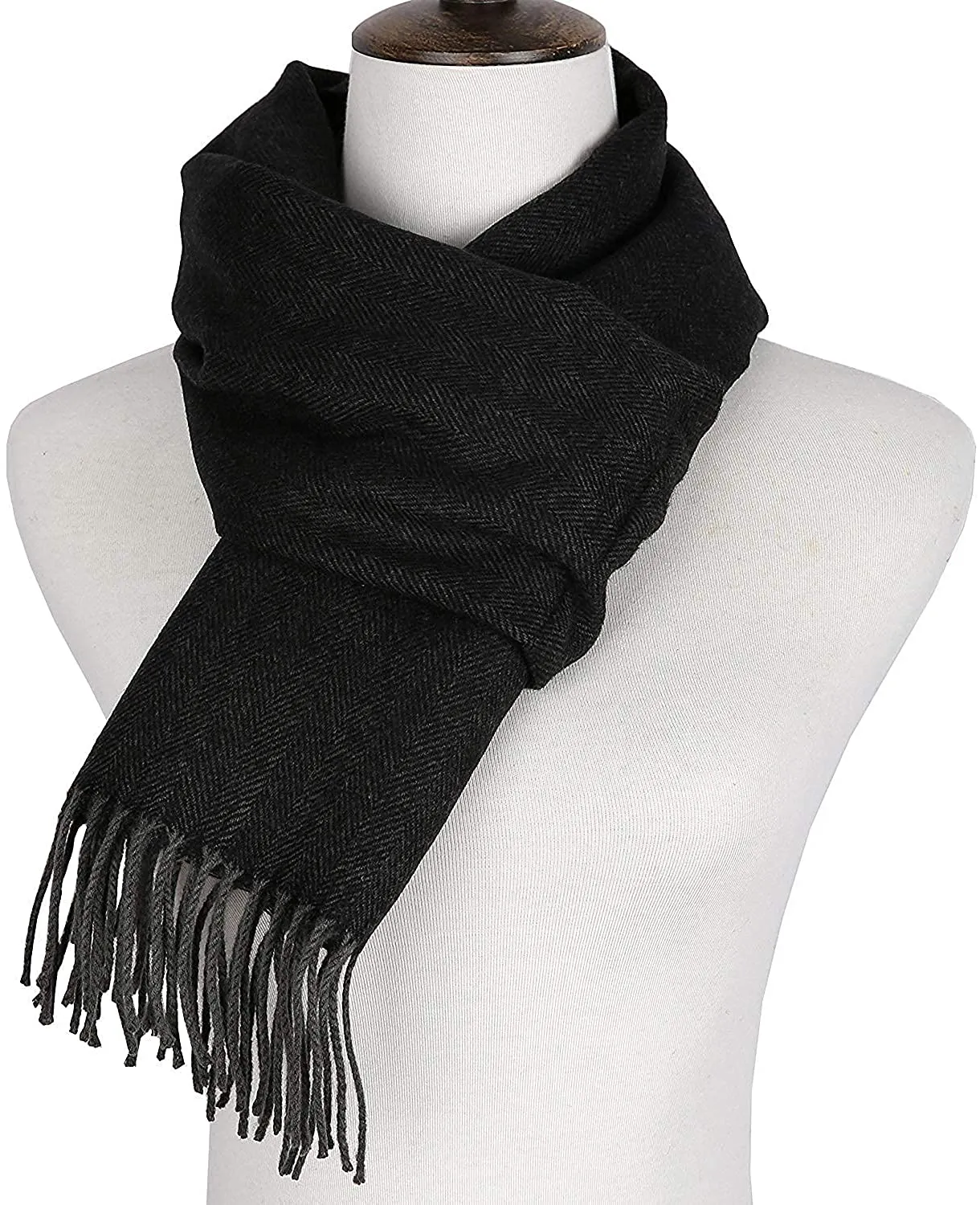 Runtlly Men'S Winter Scarf Soft Classic Cashmere Feel Scarves Unisex