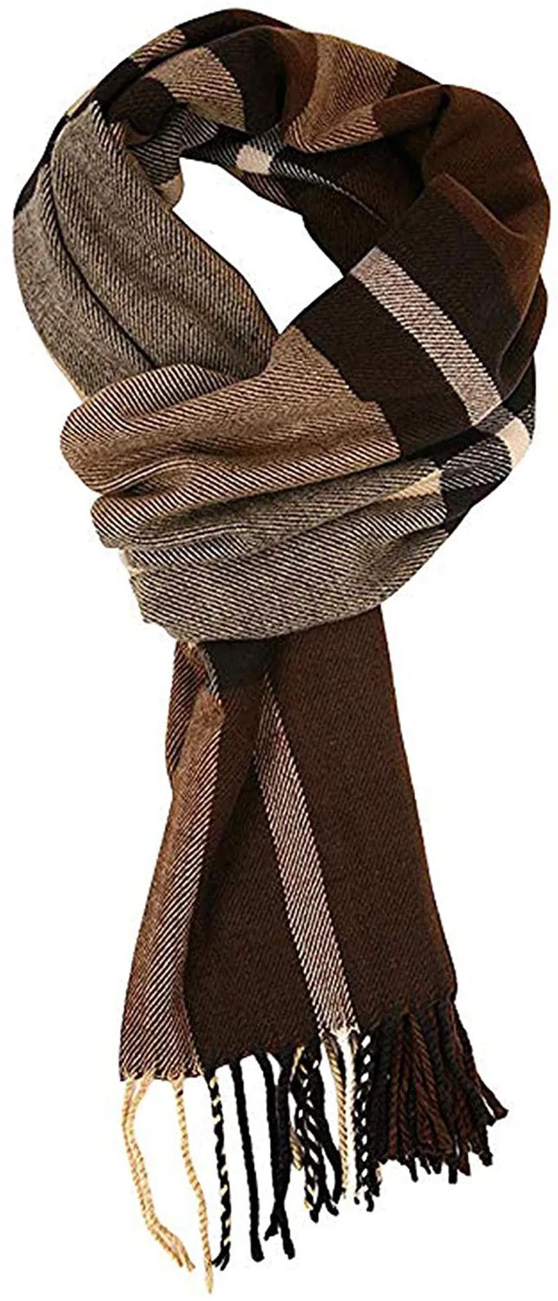 Runtlly Men'S Winter Scarf Soft Classic Cashmere Feel Scarves Unisex