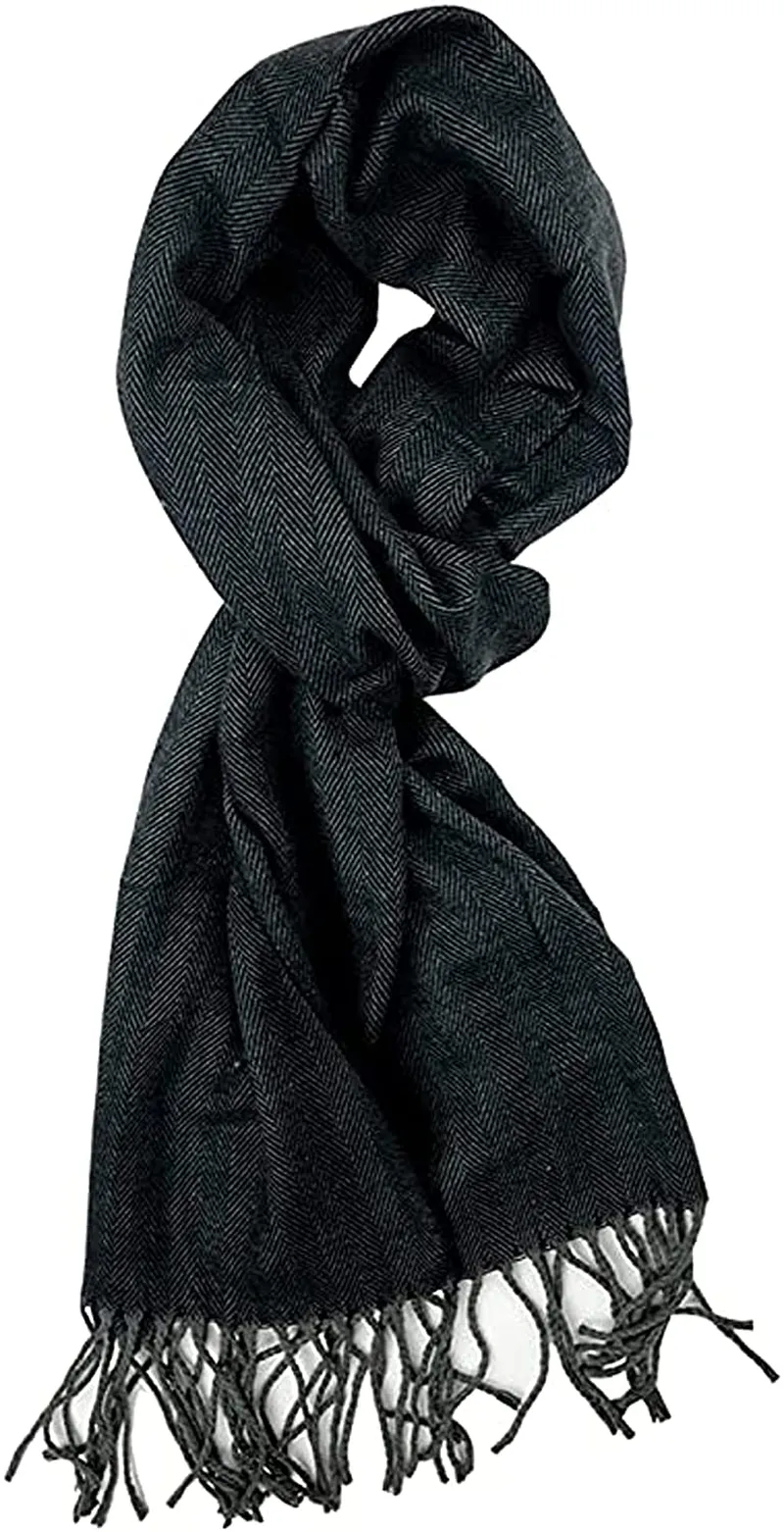 Runtlly Men'S Winter Scarf Soft Classic Cashmere Feel Scarves Unisex