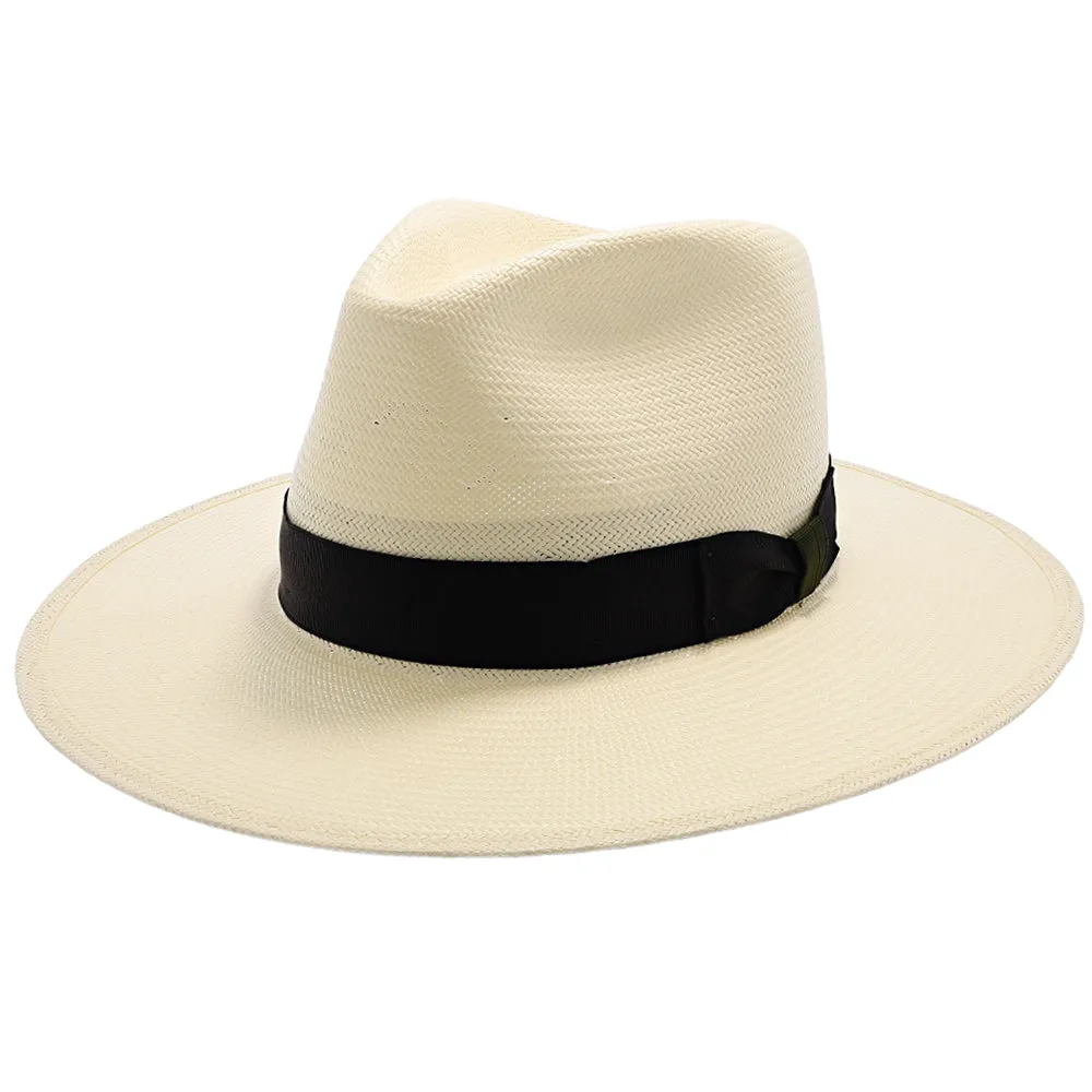 Santa Monica - Stetson Natural Wide Brim Shantung Straw Fedora Hat