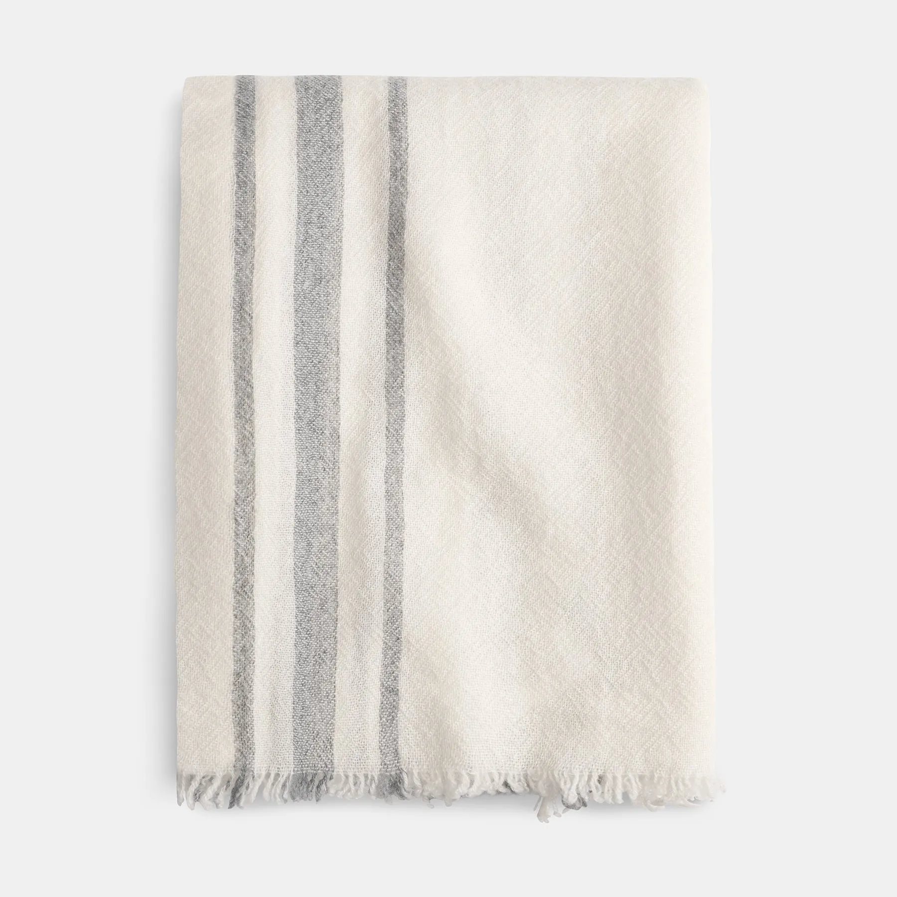 Sarti Cashmere Striped Scarf - Ivory/Flannel