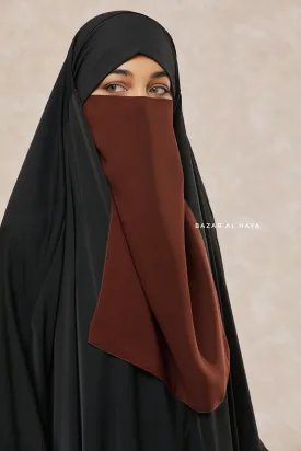 Single Brown Half Niqab - Super Breathable Veil