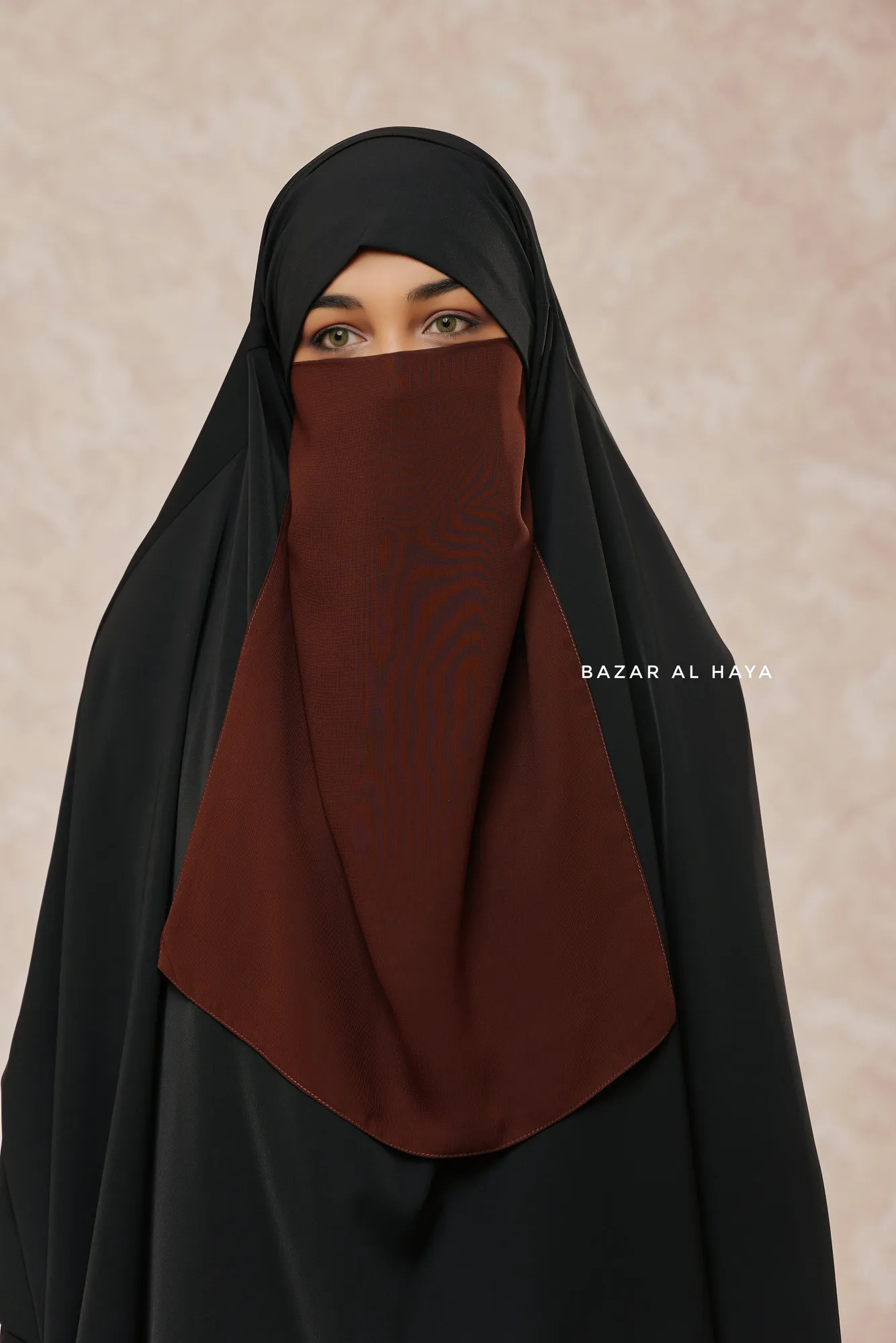 Single Brown Half Niqab - Super Breathable Veil