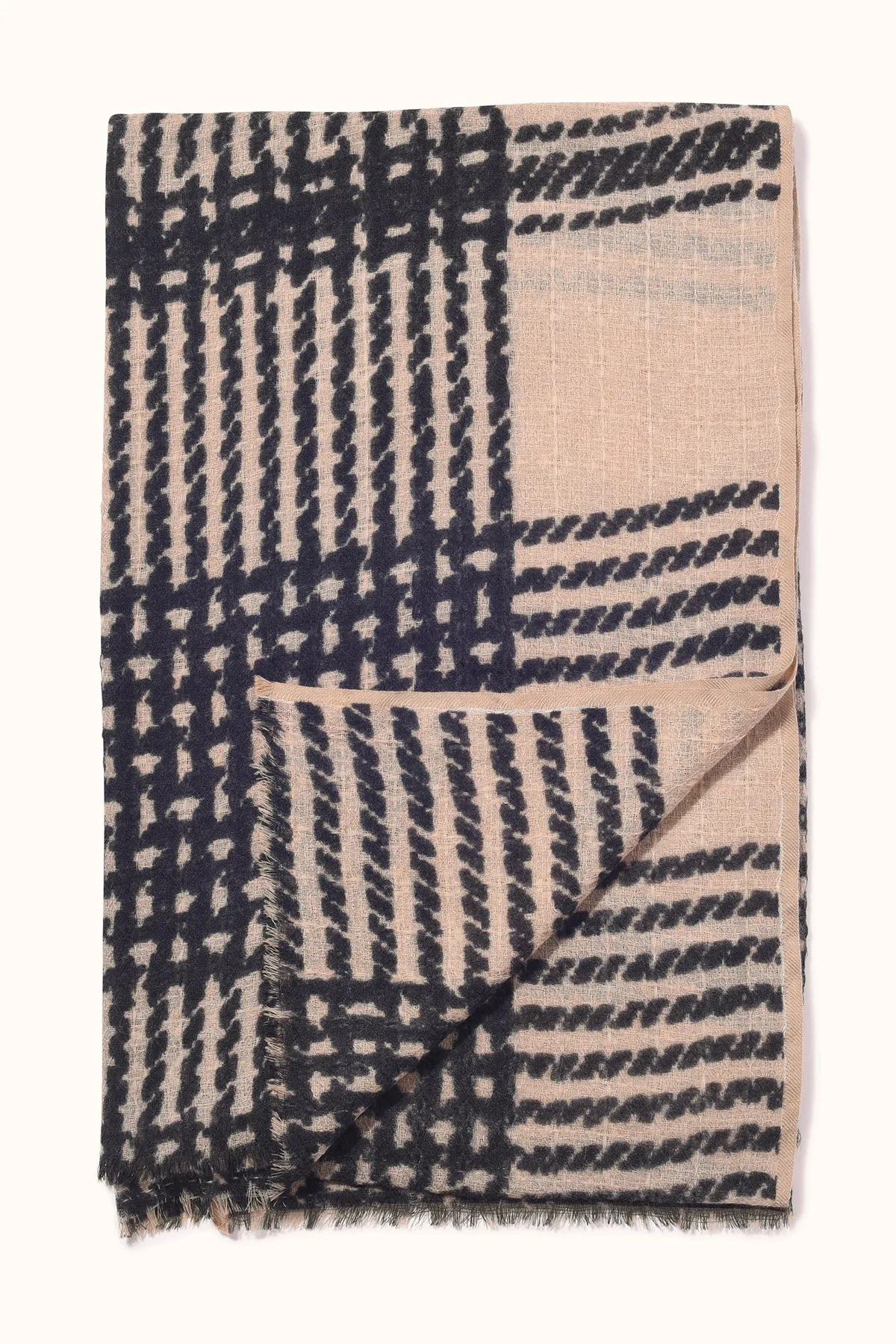 TWEED CHECK WOOL SCARF BY EPICE