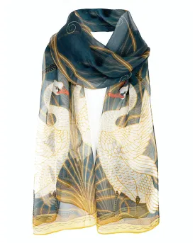 Walter Crane Swans Silk Chiffon Scarf