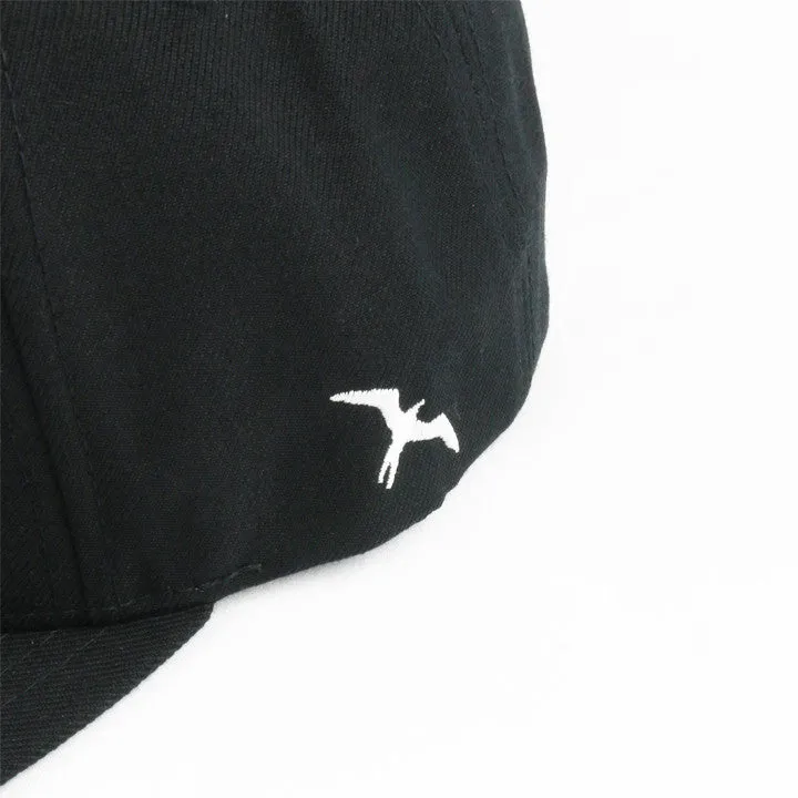 WHITE ON BLACK BOX LOGO SNAPBACK HAT