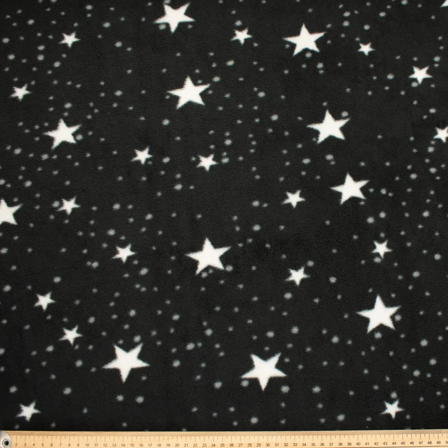 White Stars on Grey Printed Polar Fleece Design 52